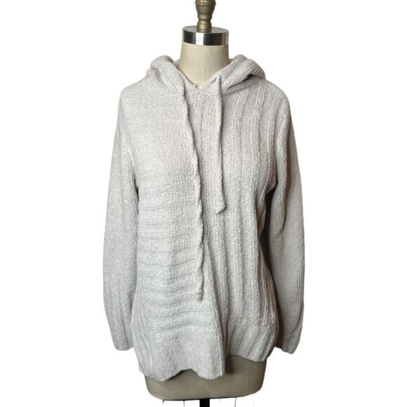 Simply Vera Cream Soft Lurex Chenille  Hooded Knit Sweater Women's Size S - Picture 1 of 6
